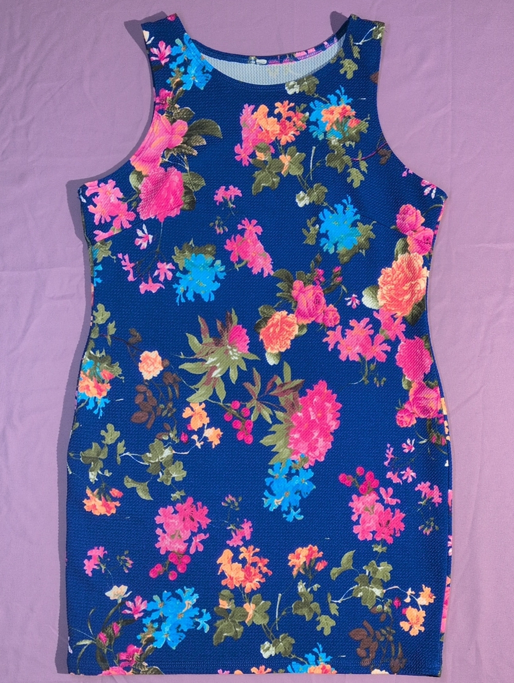 💙 Floral Sleeveless Bodycon Mini Dress 🌺 Fits Like A Medium
